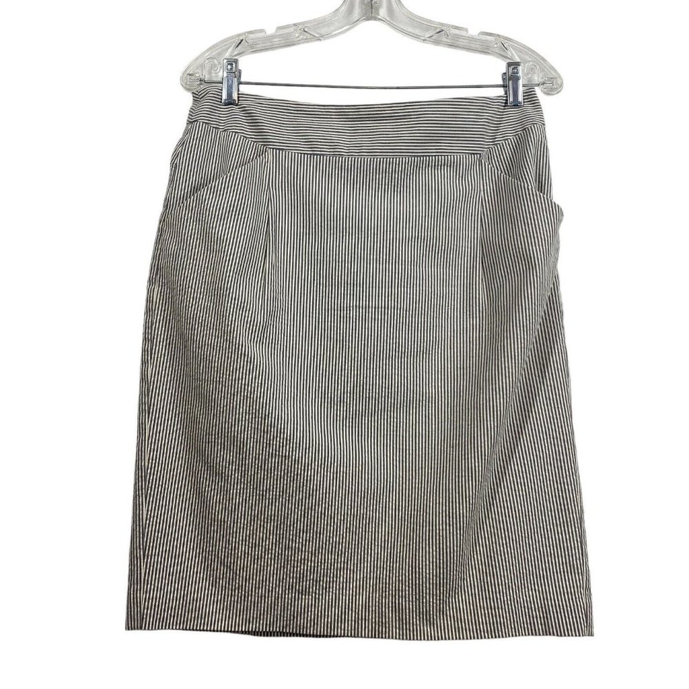 Ann Taylor Women's Size 6 Striped Fully Lined Straight Pencil Skirt Double Slits
